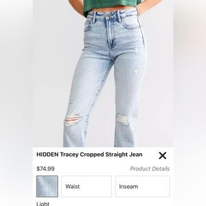 HIDDEN tracey cropped straights sz 26